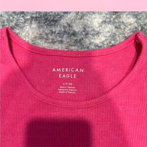 American Eagle Pink Ribbed Top